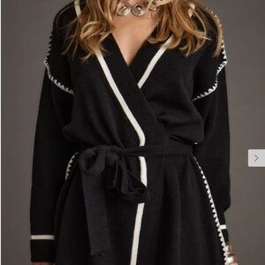 Outlaw Black Wrap Sweater Mini Dress